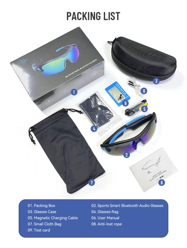 Sports Bluetooth Smart Glasses Set